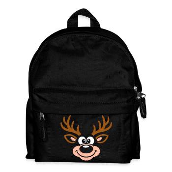 Hirsch | Big Face Kostüm Karneval Verkleidung - Kinder Rucksack - Schwarz - Vorne