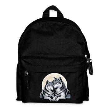 Wolf Couple Love Valentine's Day - Kids' Backpack - black - Front