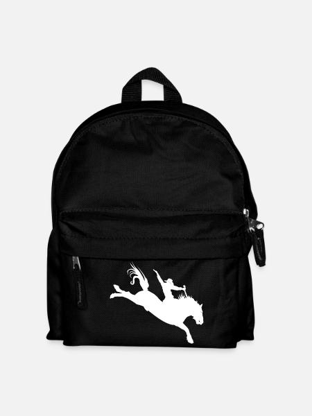 Silhouette de rodéo – Équitation western - Sac à dos Enfant - noir