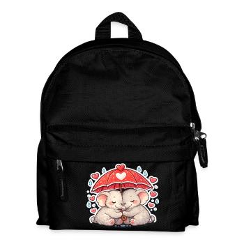 Éléphants câlins Pluie Amour - Sac à dos Enfant - noir - Devant