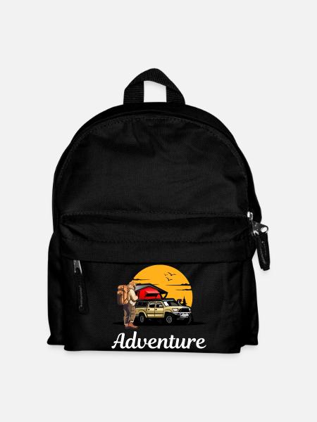 Abenteuerpfad Campingroadtrip - Kinder Rucksack - Schwarz