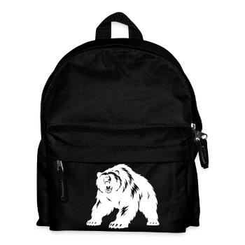 Grizzly Bear Silhouette - Kids' Backpack - black - Front