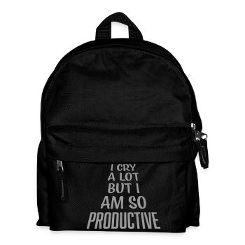 I Cry A Lot But I Am So Productive Lustig Emotion - Kinder Rucksack - Schwarz - Vorne