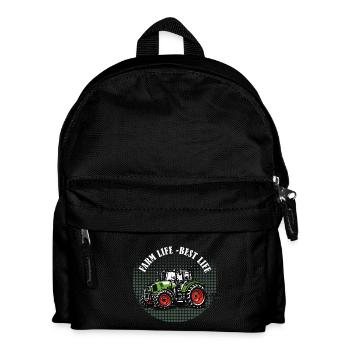 Vie à la ferme – Tracteur vert Vintage Halftone - Sac à dos Enfant - noir - Devant