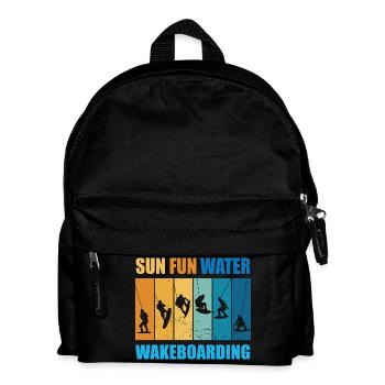 Soleil, Plaisir, Eau, Wakeboard - Sac à dos Enfant - noir - Devant