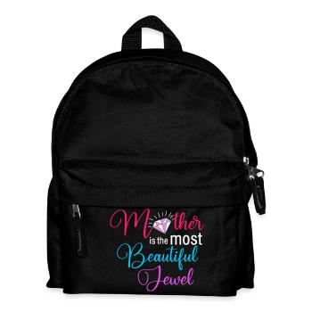 Mother Is The Most Beautiful Jewel Floral Diamond  - Kids' Backpack - black - Front