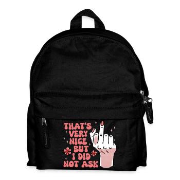 Sarkastisch: Ich habe nicht feministisch gefragt. - Kinder Rucksack - Schwarz - Vorne