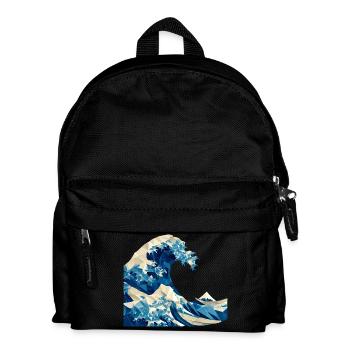 Origami Wave Japanese Art Hokusai Fuji - Kids' Backpack - black - Front