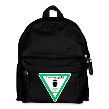 Naturschutzgebiet Ruhezone für Nachteulen - Kinder Rucksack - Schwarz - Vorne