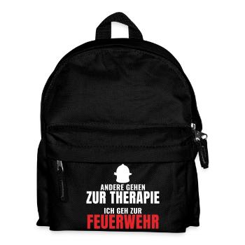 Andere gehen zur Therapie ich geh zur Feuerwehr - Kinder Rucksack - Schwarz - Vorne
