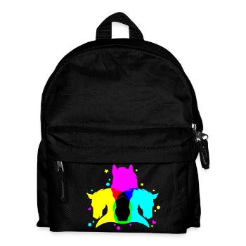 Graphically bright horse motif - Kids' Backpack - black - Front