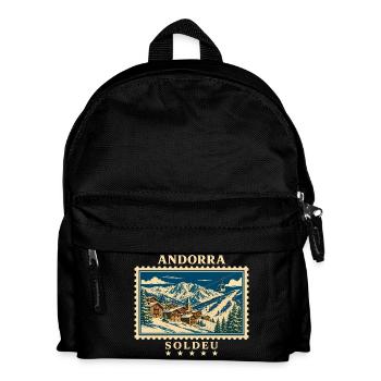 Andorra Soldeu Vintage Reisemarke - Kinder Rucksack - Schwarz - Vorne