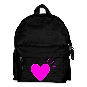 Bright Pink Heart | Modern Love Graphic - Kinder Rucksack - Schwarz - Vorne
