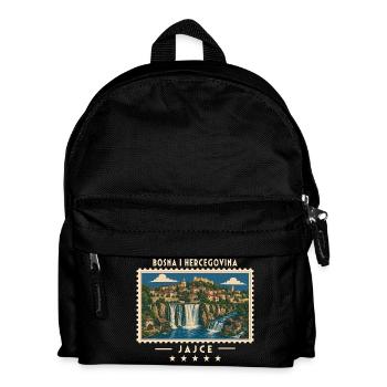 Bosnien und Herzegowina Jajce Vintage Reisemarke - Kinder Rucksack - Schwarz - Vorne
