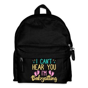Tagesmutter Can´t Hear You I´m Nanny - Kinder Rucksack - Schwarz - Vorne