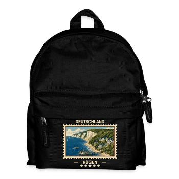 Deutschland Rügen Vintage Reisemarke - Kinder Rucksack - Schwarz - Vorne