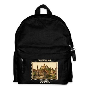Deutschland Nürnberg Vintage Reisemarke - Kinder Rucksack - Schwarz - Vorne