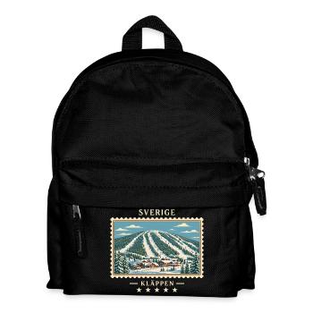 Schweden Kläppen Winter Vintage Reisemarke - Kinder Rucksack - Schwarz - Vorne