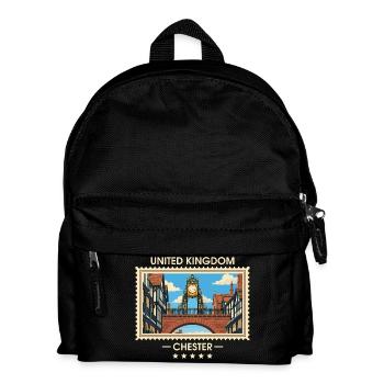 Großbritannien Chester Vintage Reisemarke - Kinder Rucksack - Schwarz - Vorne