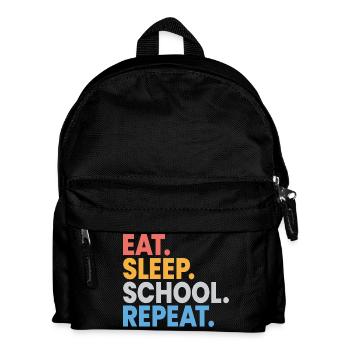 Essen, schlafen, Schule wiederholen, Schüler, lustiges Geschenk - Kinder Rucksack - Schwarz - Vorne