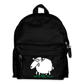 Grinsendes Schaf - Kinder Rucksack - Schwarz - Vorne