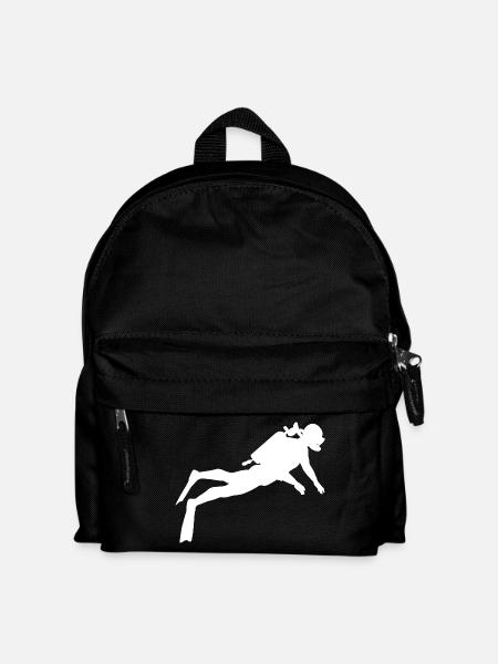 Taucher im Meer - Kinder Rucksack - Schwarz