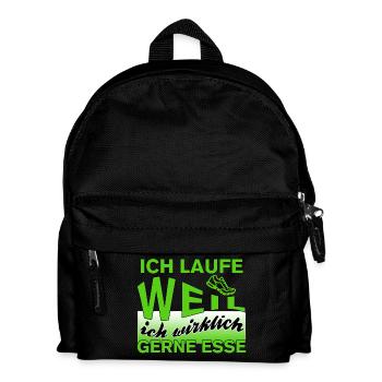 Ich laufe weil ich wirklich gerne esse - Kinder Rucksack - Schwarz - Vorne