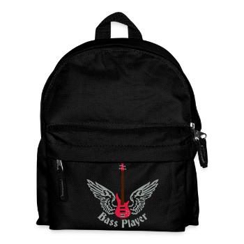 bass_guitar_072011_f_3c - Kids' Backpack - black - Front