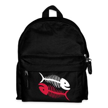 Smiling Fishbones - Kinder Rucksack - Schwarz - Vorne