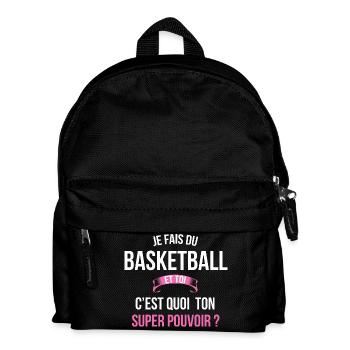 Basketball super pouvoir femme - Sac à dos Enfant - noir - Devant