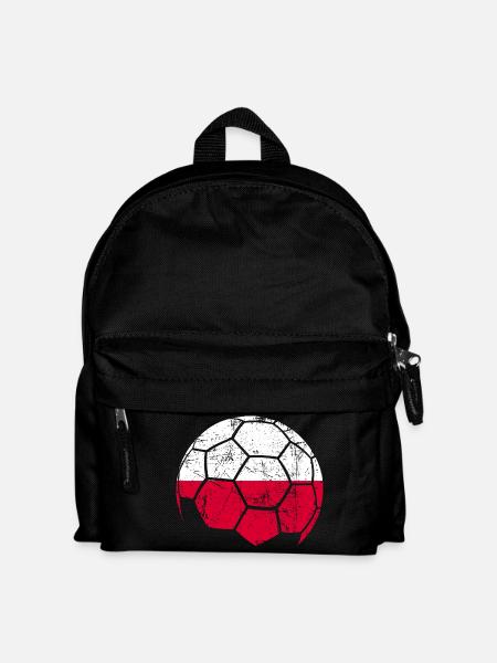 Poland Soccer Ball Fußball - Kinder Rucksack - Schwarz