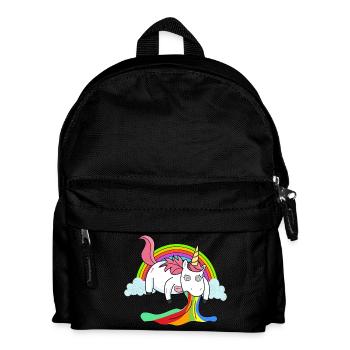 Puking unicorn rainbow - Kids' Backpack - black - Front