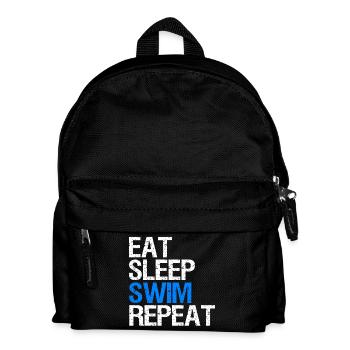 Eat Sleep Swim Repeat Geschenk für Schwimmer - Kinder Rucksack - Schwarz - Vorne