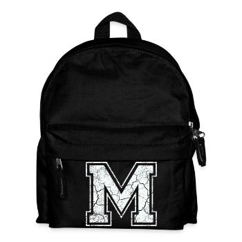 Letter of m in white in Used Look - Kids' Backpack - black - Front