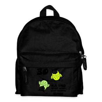 30 birthday, owls on the rope, round - Kids' Backpack - black - Front