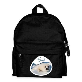 Robbenbaby - Kinder Rucksack - Schwarz - Vorne