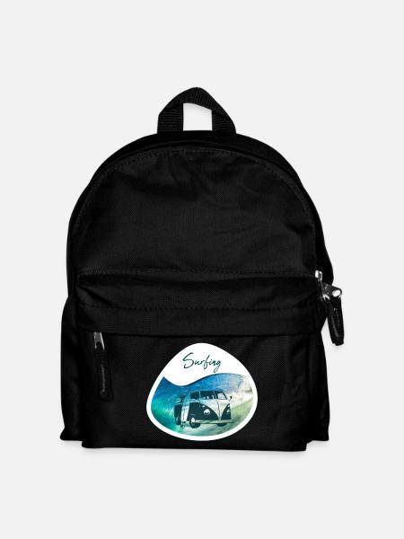 Surfing - Bus - Kinder Rucksack - Schwarz