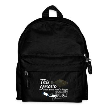 Heilbutt Angler in Norwegen / Island bigger boat - Kinder Rucksack - Schwarz - Vorne