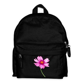 Blume - Kinder Rucksack - Schwarz - Vorne