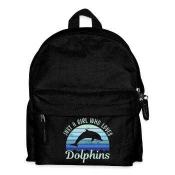 Delfin Delphin - Kinder Rucksack - Schwarz - Vorne