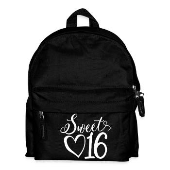 Süßes sechzehn süßes Geschenk zum 16. Geburtstag 16 Jahre alt - Kinder Rucksack - Schwarz - Vorne