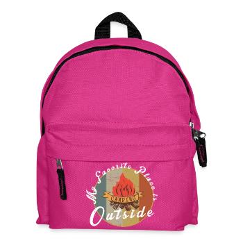 Mein Lieblingsplatz ist Draußen - Kinder Rucksack - Fuchsia - Vorne