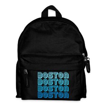 Boston Repeat Pattern Blue Gradient - Kids' Backpack - black - Front