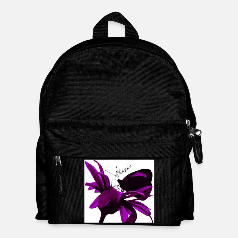 Magische Lilie in Violett - Kinder Rucksack - Schwarz