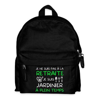 jardinier, jardiner, jardinage, paysagiste - Sac à dos Enfant - noir - Devant