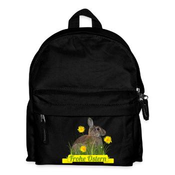 Frohe Ostern Osterhase - Kinder Rucksack - Schwarz - Vorne