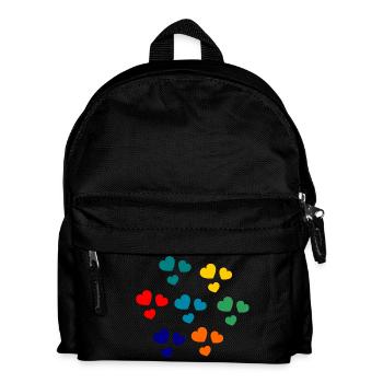 HERZ. HERZ. HEILIGER VALENTINSTAG. LIEBE. LIEBE. HERZ - Kinder Rucksack - Schwarz - Vorne
