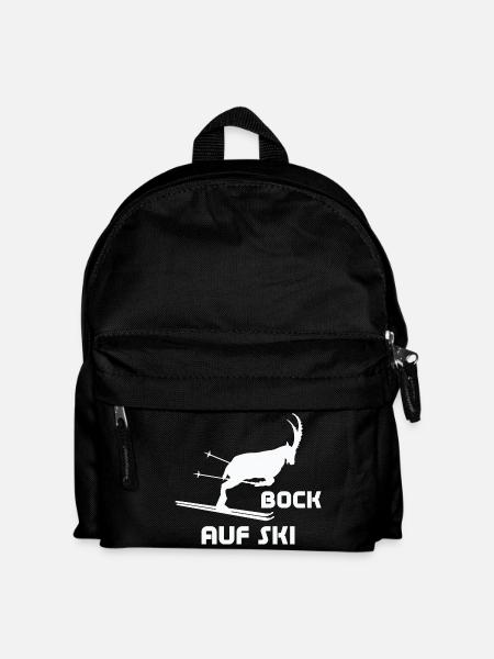 Bock auf Ski Humor Lustige Bilder - Kinder Rucksack - Schwarz