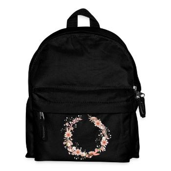 schöne Cosmea Blumenkranz Illustration in Rosa - Kinder Rucksack - Schwarz - Vorne