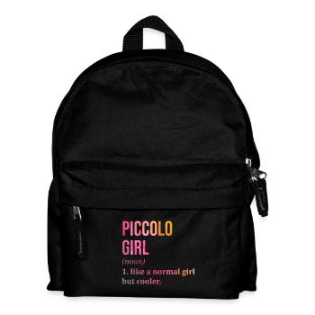 Piccoloflöte - Kinder Rucksack - Schwarz - Vorne